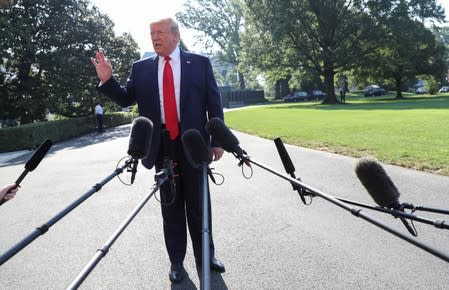 U.S. President Trump departs for travel to Virginia at the White House in Washington