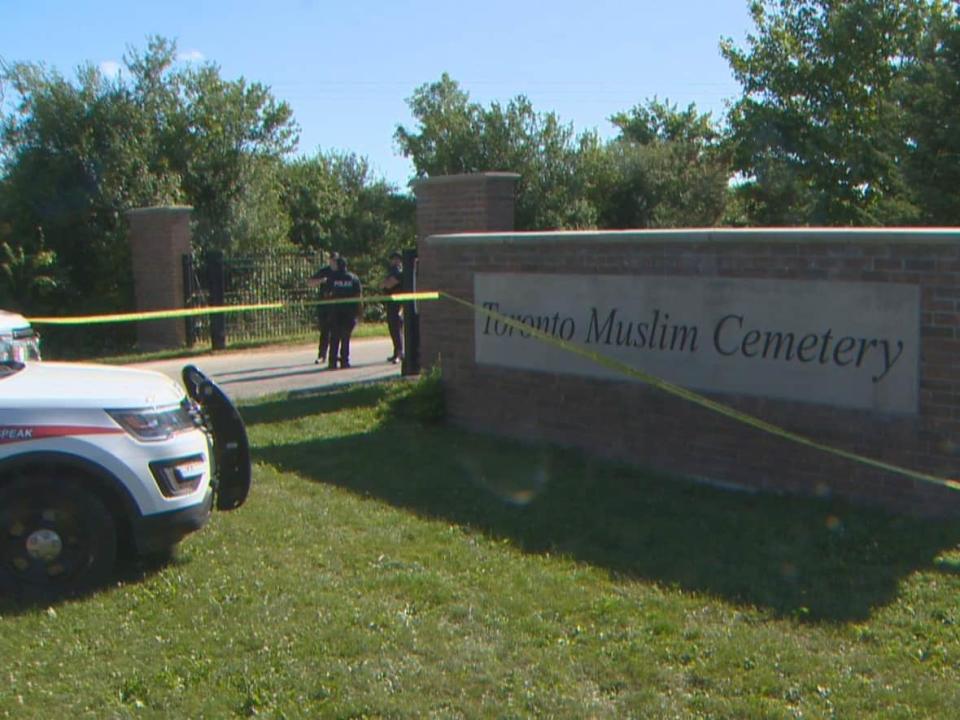 York Regional Police are investigating a double shooting at a cemetery in Richmond Hill on Thursday afternoon. (CBC - image credit)