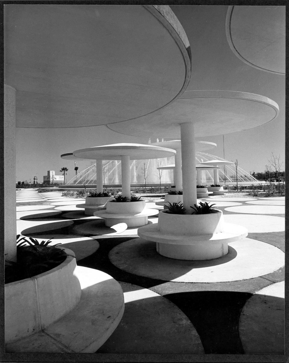 Much of Taylor Hardwick's original Friendship Park, including this feature, has been demolished to make way for other things, making it less than half the size it was when it opened in 1965. Yet its much-renovated centerpiece, Friendship Fountain, remains a Jacksonville icon, the site of tourist visits, school trips, protests, rallies and civic announcements. And when the Super Bowl came to the city in 2005, it was seen again and again in televised images across the world.