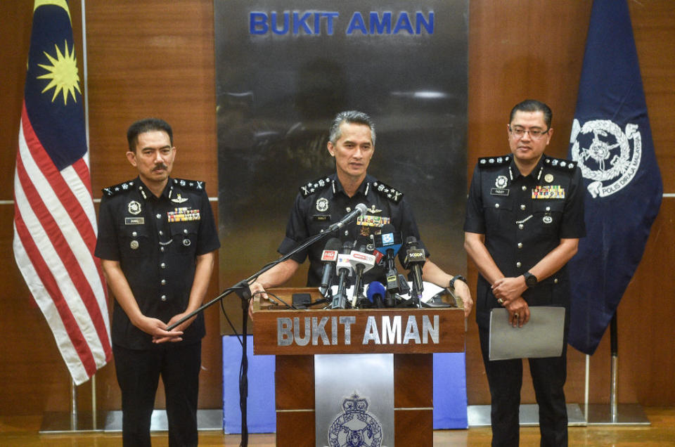 Director of the criminal investigation department of Malaysian police Mohd Shuhaily Mohd Zain speaks during a press conference in Kuala Lumpur on May 8, 2024.<span class="copyright">Arif Kartono—AFP/Getty Images</span>