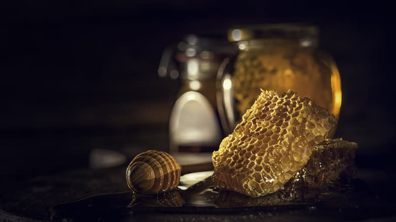 honeycomb and jar