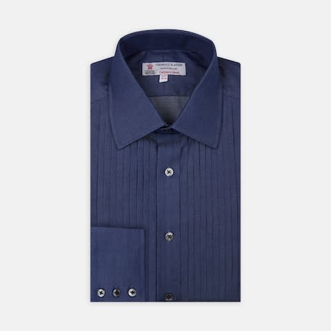 Denim and cashmere evening shirt, £235, Turnbull & Asser