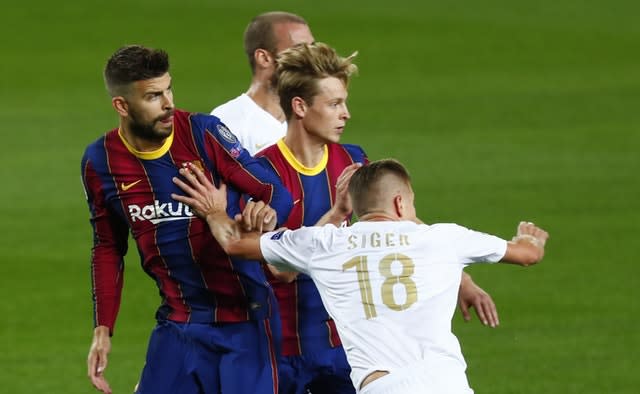 Gerard Pique was dismissed for Barcelona 