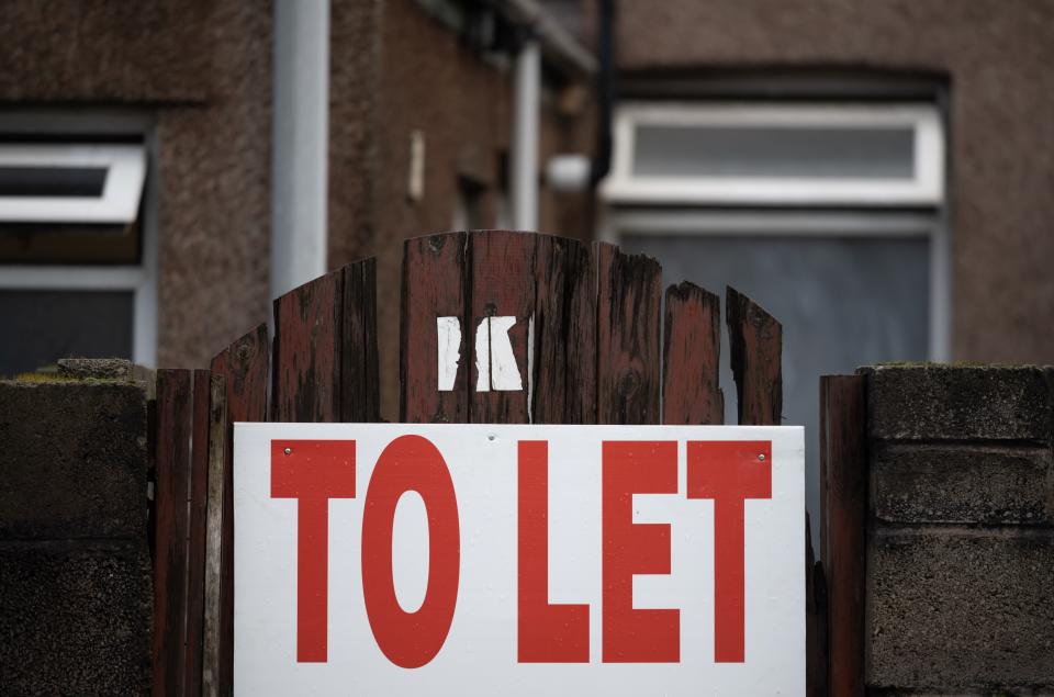 PORT TALBOT, UNITED KINGDOM - JANUARY 20: A to let sign outside a terraced property available to rent on January 20, 2019 in Port Talbot, United Kingdom. (Photo by Matthew Horwood/Getty Images)