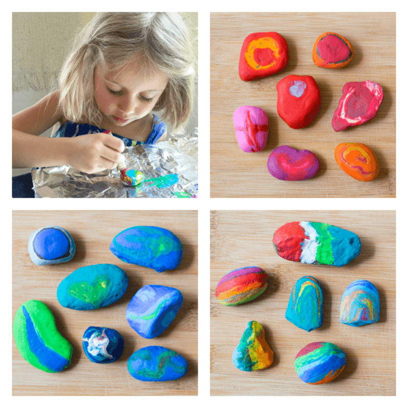 <p>Artful Parent</p><p>A fun and messy activity, this paperweight rock idea from <a href="https://artfulparent.com/melted-crayon-rock-art-as-gifts/" rel="nofollow noopener" target="_blank" data-ylk="slk:Artful Parent;elm:context_link;itc:0;sec:content-canvas" class="link ">Artful Parent</a> is sure to brighten dad’s office. Pair it with a card that says “You rock, Dad!”</p>