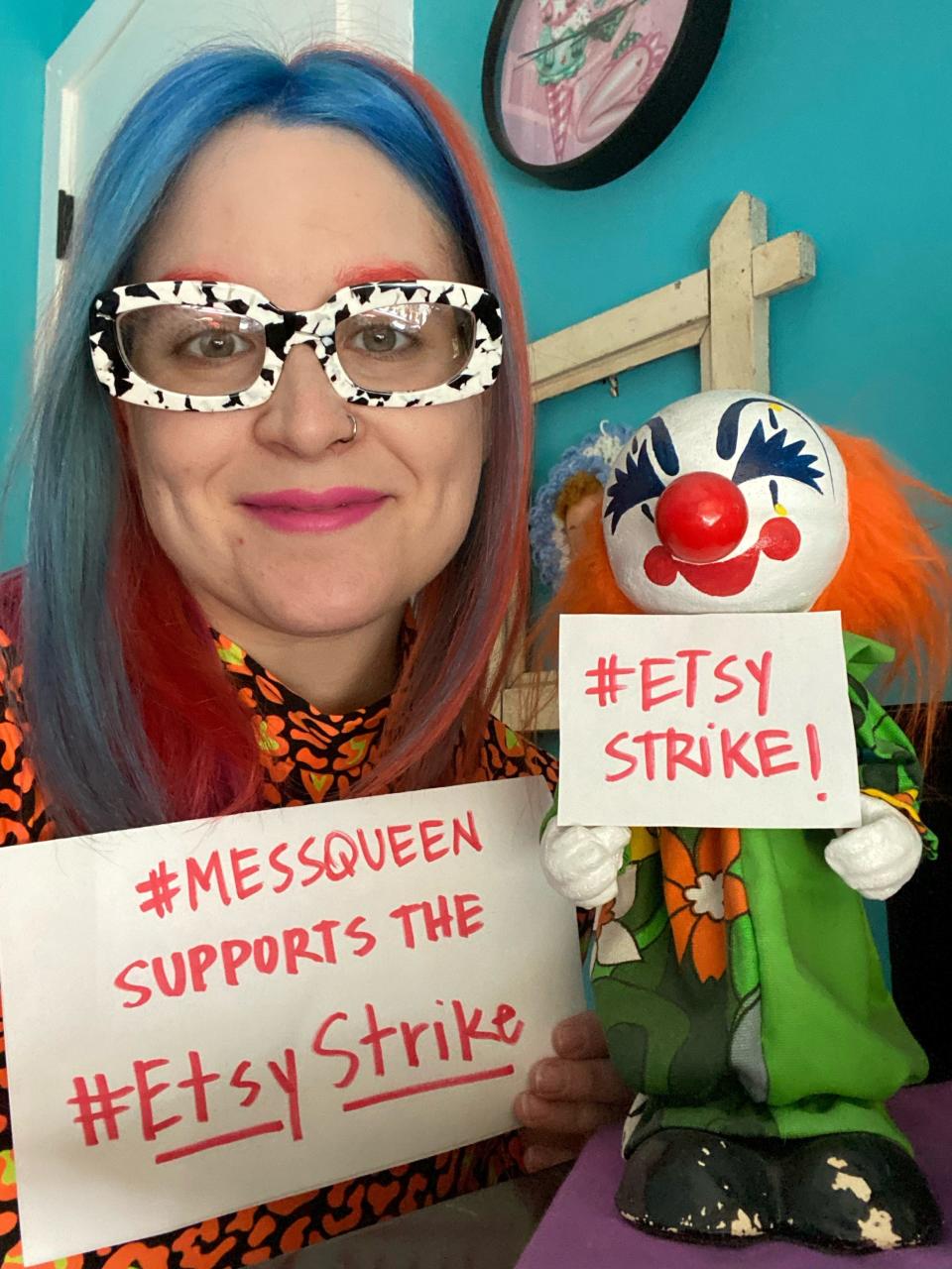 Courtney Gamble is on strike with fellow Etsy sellers.