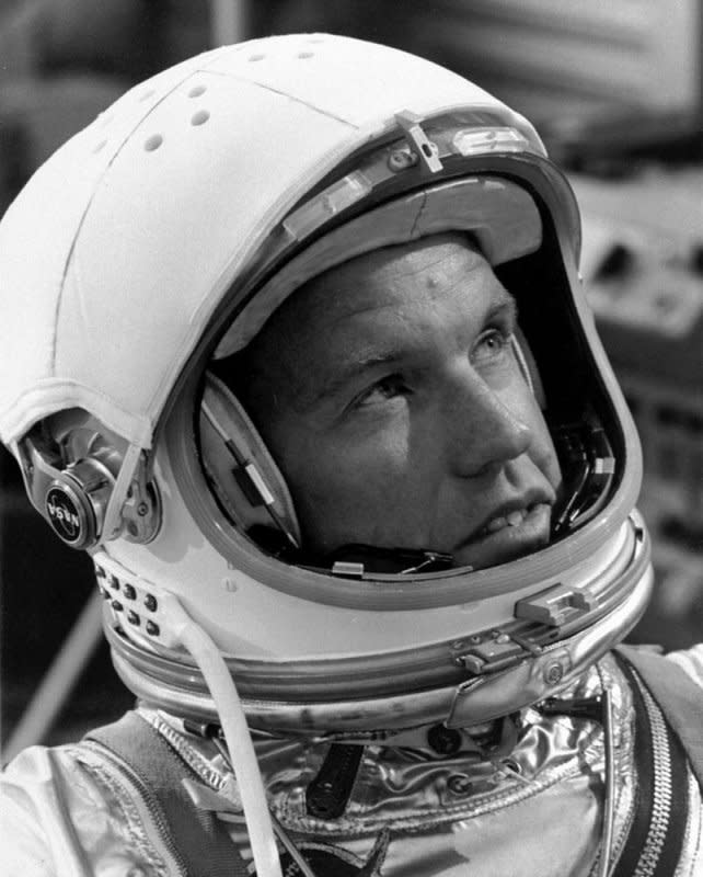 On August 29, 1965, U.S. astronauts Gordon Cooper (pictured) and Charles Conrad landed safely to end the eight-day orbital flight of Gemini 5. File Photo courtesy NASA