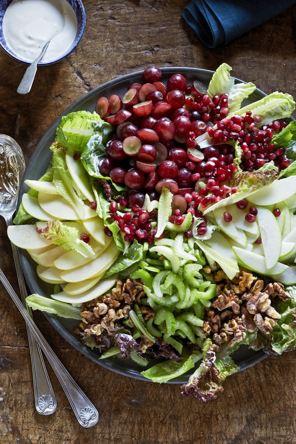 <p>This old-fashioned holiday side dish gets a new life thanks to some smart prep! Organized sections let eaters choose what to include and what to leave out, and dressing on the side gives everyone a chance to add as much or little as they want.</p><p><strong><a href="https://www.countryliving.com/food-drinks/a29131841/composed-waldorf-salad/" rel="nofollow noopener" target="_blank" data-ylk="slk:Get the recipe;elm:context_link;itc:0;sec:content-canvas" class="link ">Get the recipe</a>.</strong></p><p><strong><a class="link " href="https://www.amazon.com/Mikasa-Countryside-Serving-Platter-12-Inch/dp/B00074TSS4/?tag=syn-yahoo-20&ascsubtag=%5Bartid%7C10050.g.34470406%5Bsrc%7Cyahoo-us" rel="nofollow noopener" target="_blank" data-ylk="slk:SHOP SERVING PLATTERS;elm:context_link;itc:0;sec:content-canvas">SHOP SERVING PLATTERS</a></strong> </p>