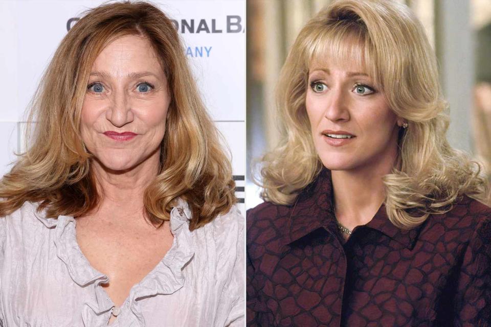 <p>Mike Coppola/Getty; HBO/Courtesy Everett Collection</p> Edie Falco in 2024; Edie Falco in 