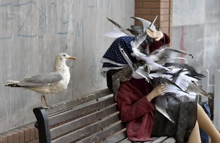 A sculpture is pictured at 'Dismaland', a theme park-styled art installation by British artist Banksy, at Weston-Super-Mare in southwest England, Britain, August 20, 2015. REUTERS/Toby Melville