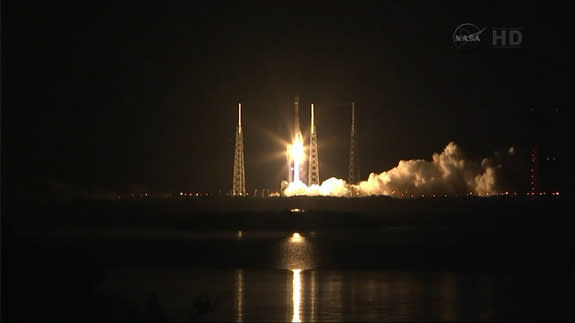 A United Launch Alliance Atlas 5 rocket lifts off carrying NASA's next-generation TDRS-L data relay satellite into orbit from Florida's Cape Canaveral Air Force Station on Jan. 23, 2014.