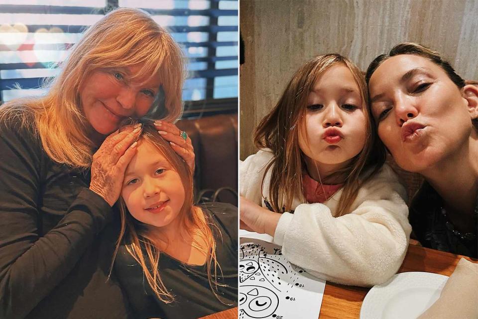 <p>Kate Hudson/Instagram</p> Goldie Hawn and Kate Hudson with Hudson