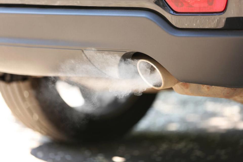 Exhaust pipe with emission.