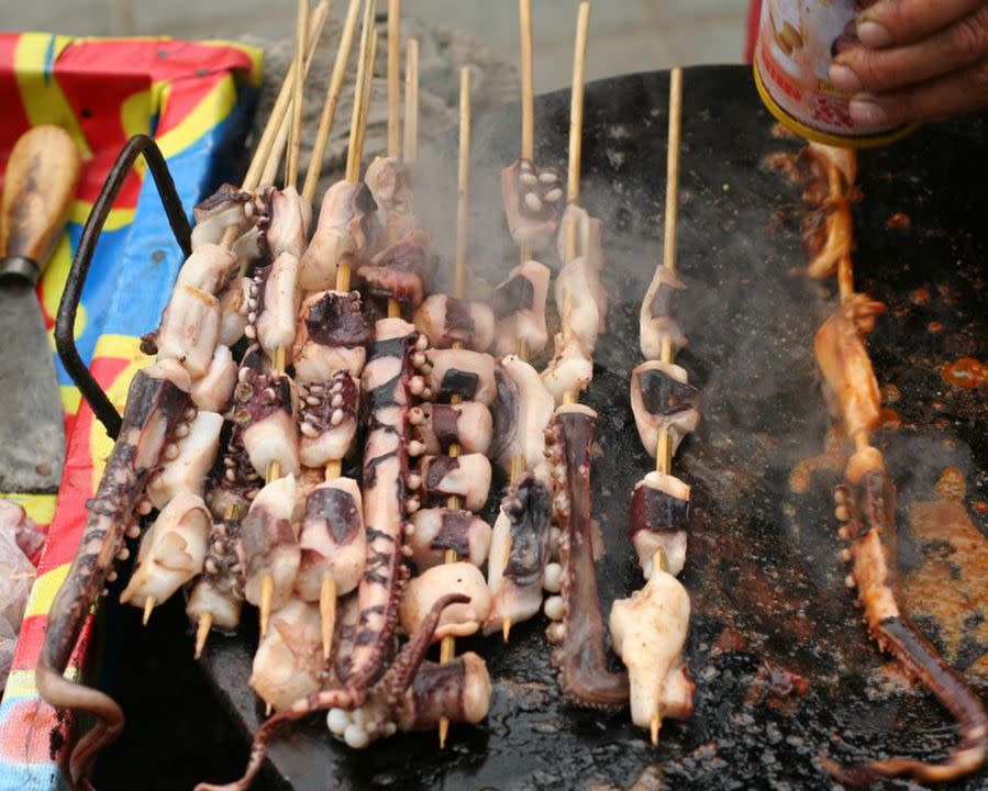 Grilled Squid on a Stick
