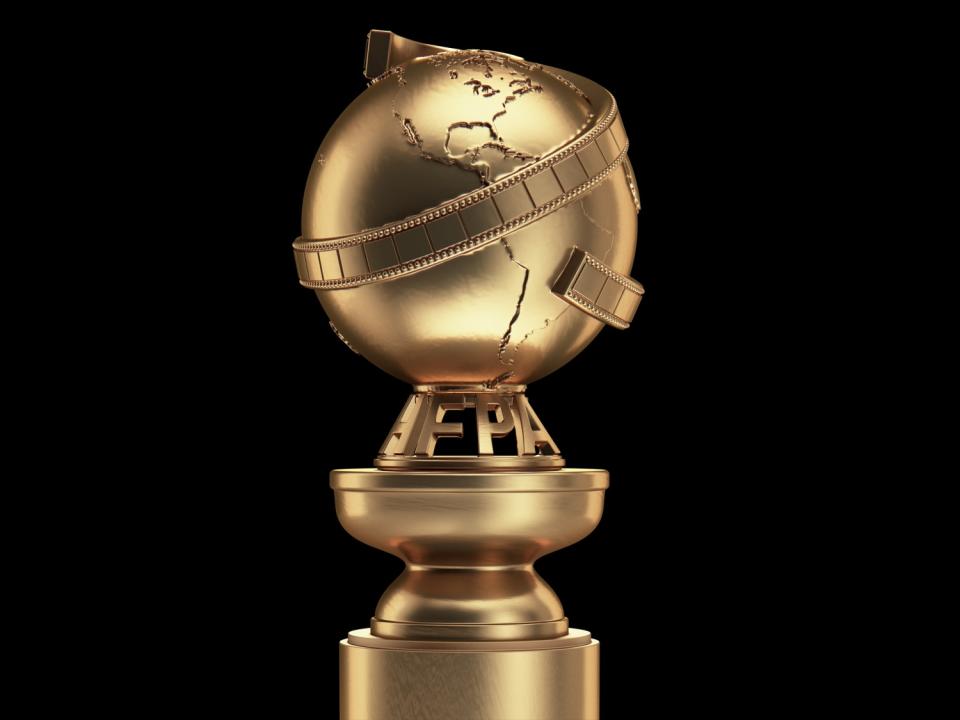 GOLDEN GLOBE AWARDS Trophy, graphic element on black