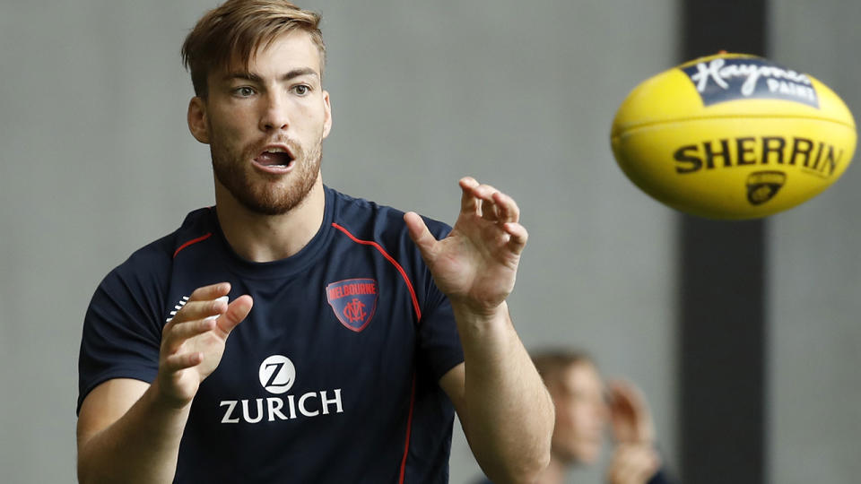 Melbourne's Jack Viney is nearing an AFL return. (Photo by Dylan Burns/AFL Photos via Getty Images)