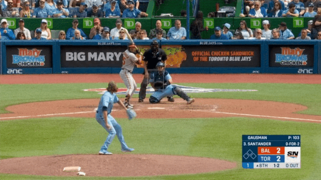 Toronto, Canada, May 31, 2022, Chicago White Sox designated hitter Andrew  Vaughn (25) watches his solo home run off Toronto Blue Jays starting  pitcher Kevin Gausman during first inning American League baseball