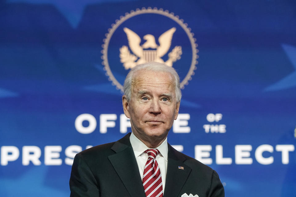 WILMINGTON, DE - DECEMBER 23: President-elect Joe Biden announces Miguel Cardona as his nominee for Education Secretary at the Queen theatre on December 23, 2020 in Wilmington, Delaware. Cardona, the Connecticut Education Commissioner, will face the urgent task of planning to reopen schools safely during the COVID-19 pandemic. (Photo by Joshua Roberts/Getty Images)