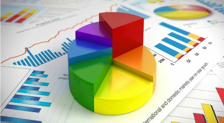 Pie chart on paper graph