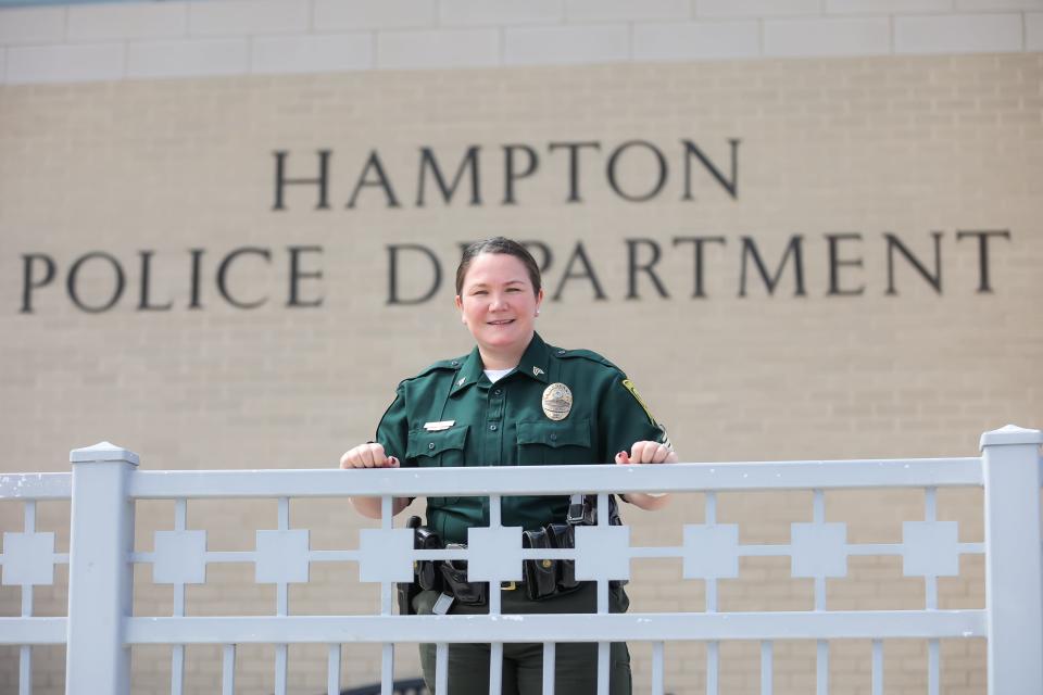 Shannon Buczek, who is being promoted to sergeant in the Hampton Police Department, has been a school resource officer and assistant prosecutor, among other roles in the department.