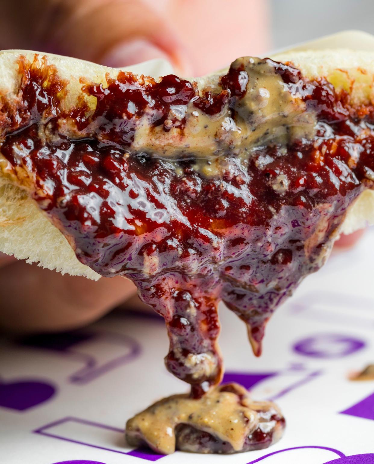 The "Red Eye" at PBJ.LA is made with espresso peanut butter and dark chocolate raspberry jam. (Photo: Jakob Layman)