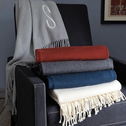"A monogrammed blanket is a personal gift that will make your friend feel very special (and not like you picked it up last minute!)" -Sarah Leon, Blog Editor   <a href="http://www.westelm.com/products/solid-throw-monogrammable-t473/?pkey=e%7Cthrow%7C21%7Cbest%7C0%7C1%7C24%7C%7C7&cm_src=PRODUCTSEARCH%7C%7CNoFacet-_-NoFacet-_-NoMerchRules-_-">Westelm.com</a>