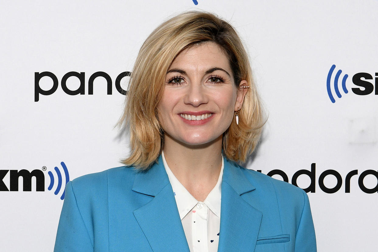 Jodie Whittaker visits SiriusXM Studios on January 06, 2020 in New York City. (Photo by Dia Dipasupil/Getty Images)