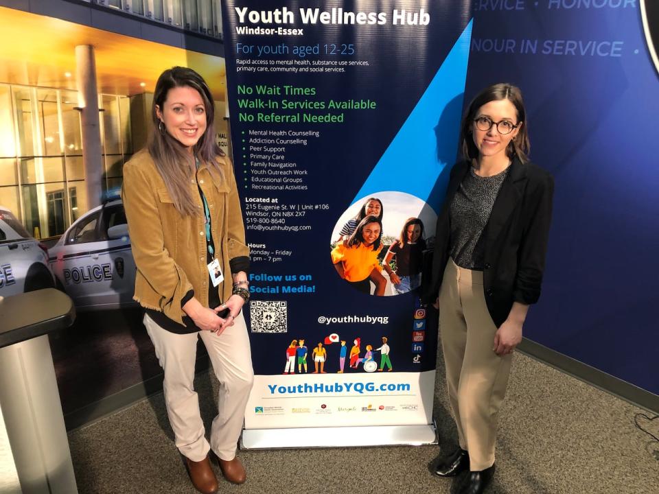 A new program will support youth who return or are found after an episode as a missing person. Lexi Conlon, left, is a peer support worker for the Youth Wellness Hub, and Angela Thompson, right, is the operations manager for the hub. 