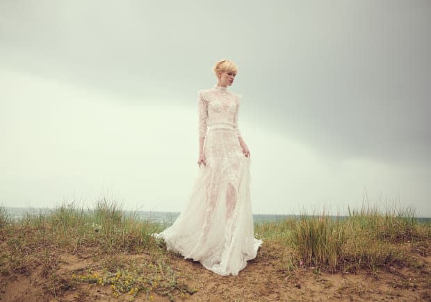 <p>A look from the Costarellos Spring 2020 bridal collection. Photo: Courtesy of Costarellos</p>