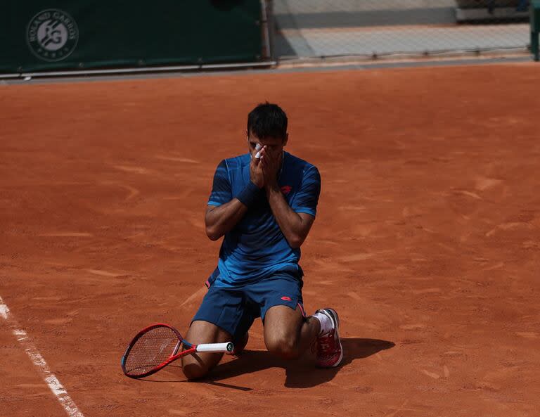 Román Burruchaga celebra su ingreso a Roland Garros