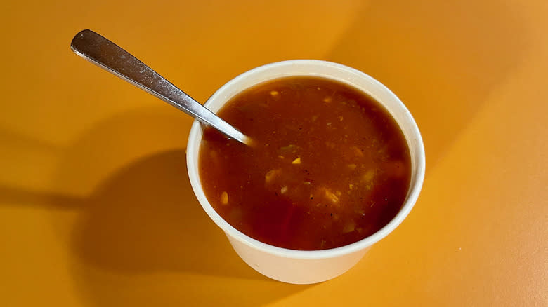 spoon in cup of soup 