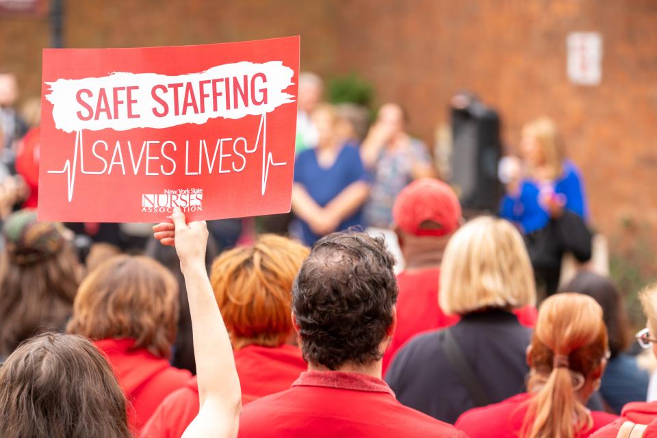 Sen. Bernie Sanders conducted a field hearing Friday at Rutgers with striking Robert Wood Johnson University Hospital nurses.