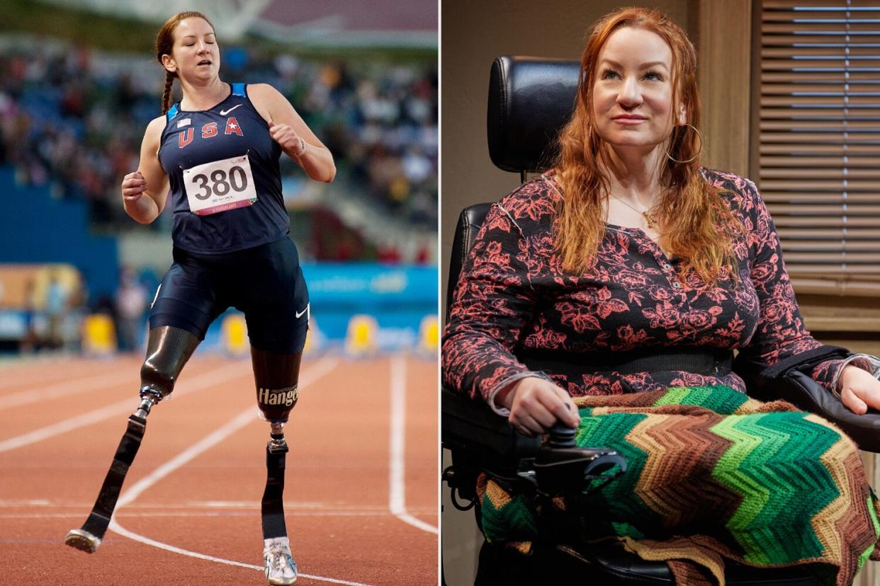 GUADALAJARA, MEXICO - NOVEMBER 16: Katy Sullivan of USA competes in the Women's 100m T42 during Day 4 of the 2011 Para Pan American Games at Telmex Stadium on November 16, 2011 in Guadalajara, Mexico. (Photo by Gerardo Zavala/LatinContent via Getty Images); Jeremy Daniel