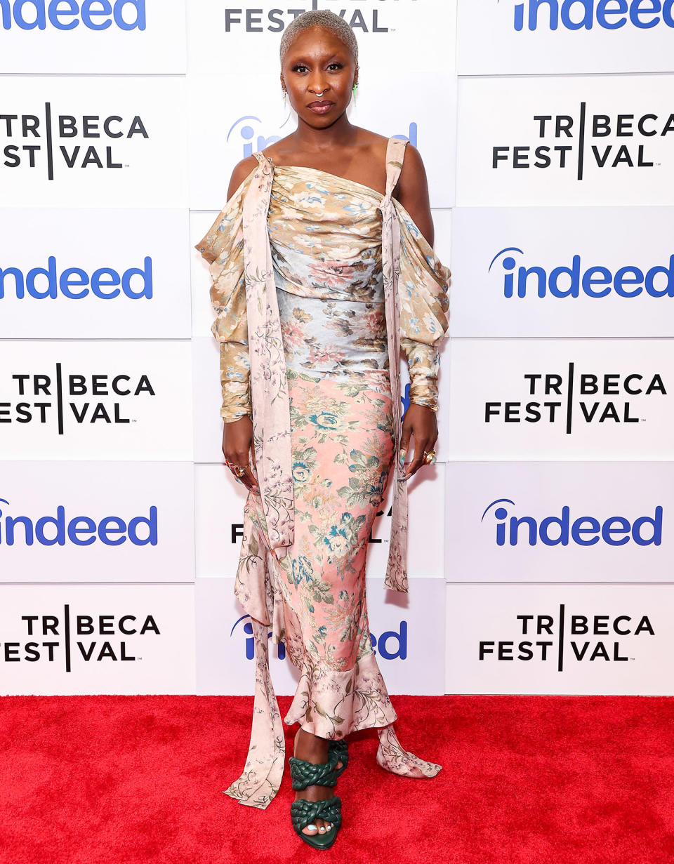 <p>Cynthia Erivo rocks a romantic floral gown Indeed's Presentation of <em>Rising Voices</em> season two on June 15 in N.Y.C. </p>
