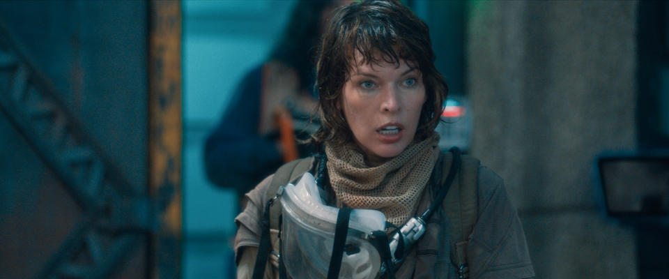 Milla Jovovich as Tess in the Sci-Fi Thriller film, BREATHE, a Capstone Global / WarnerBrothers release. (Photo courtesy of Breathe Productions Inc.)
