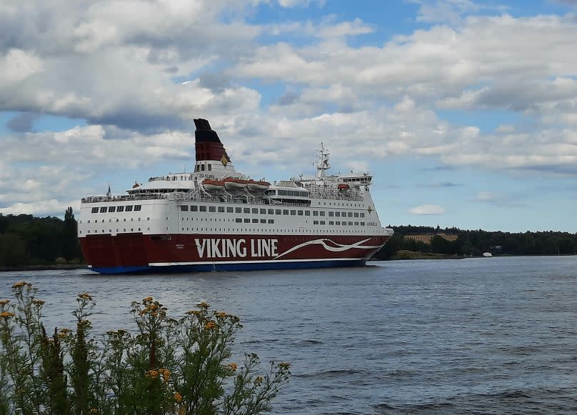 Off we go: A Viking Line ferry leaves Stockholm heading for Helsinki