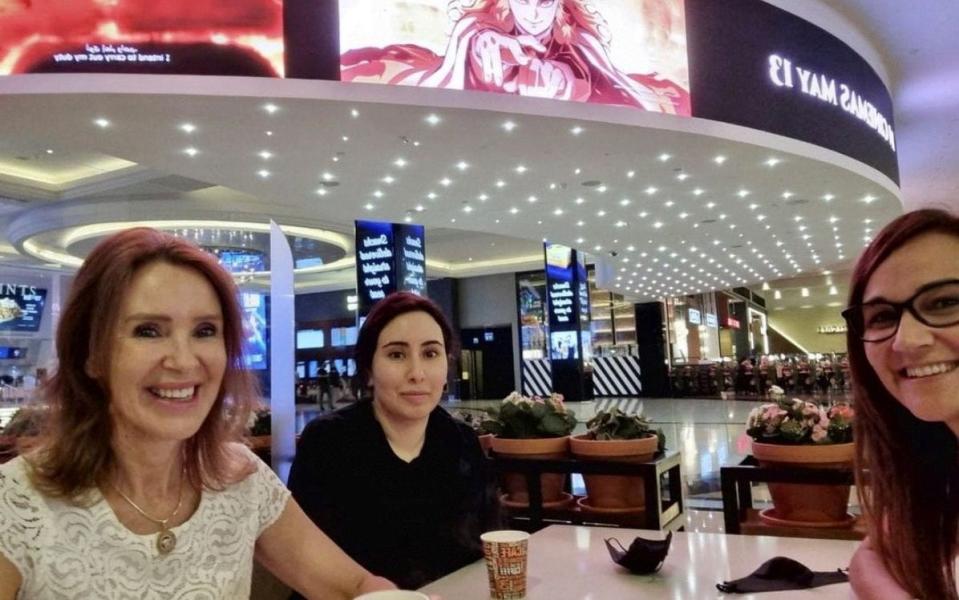 Latifa (centre) in an Instagram post which appears to have been taken in the Mall of the Emirates’ VOX Cinema - INSTAGRAM 