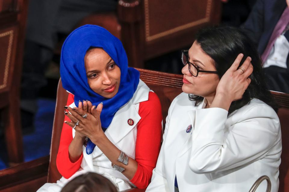 Reps. Omar and Tlaib in the Capitol on  Feb. 5, 2019 in Washington.