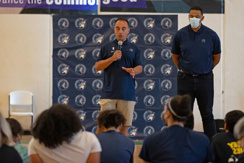 The Minnesota Timberwolves abruptly fired president of basketball operations Gersson Rosas on Wednesday. (David Sherman/NBAE via Getty Images)