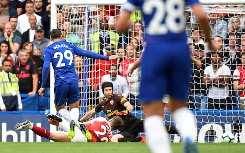 Chelsea's Alvaro Morata scores - Credit: reuters
