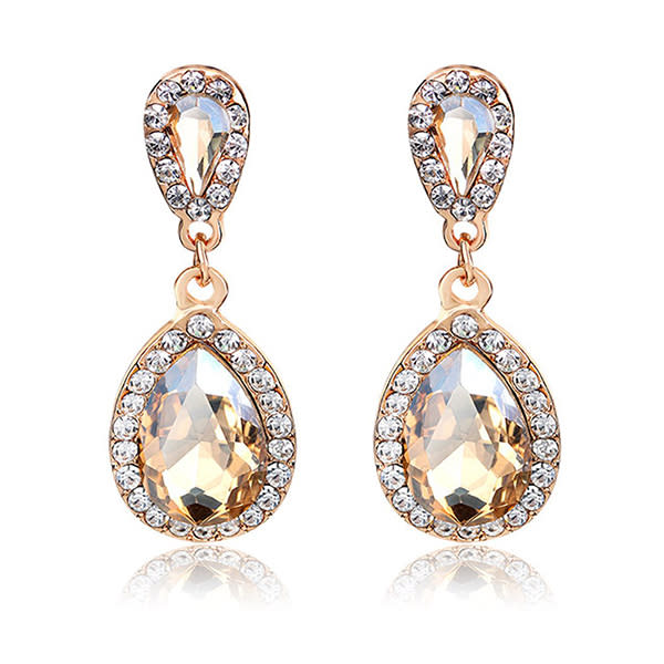 Get your glam on with these sparkly teardrop earrings! (Photo: Amazon)