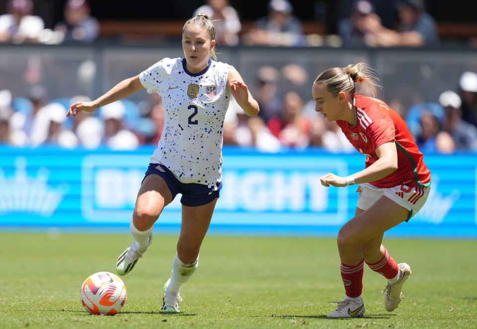 Ashley Sanchez advances the ball during the first half of an international friendly against Wales.<span class="copyright">Brad Smith—USSF/Getty Images</span>