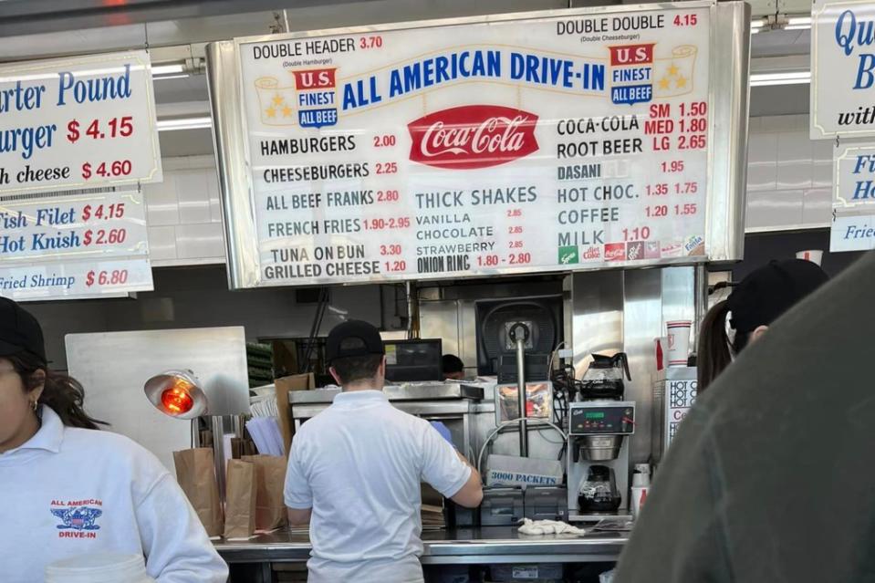 Trump’s entourage stopped at All American Drive-In in Massapequa while on Long Island Thursday. Joseph Frascati Sr./Facebook