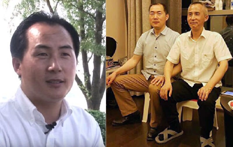 獲釋的中國維權律師李和平（被拘前，左）滿頭白髮如同老人。（右圖右）