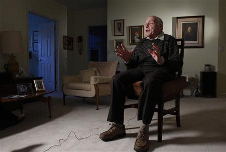 Harry Ettlinger speaks during an interview at his home at Rockaway in New Jersey, November 20, 2013. REUTERS/Eduardo Munoz