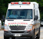 <p>Emergency medical personnel arrive on location at Santa Fe High School where a shooting took place on May 18, 2018 in Santa Fe, Texas. (Photo: Bob Levey/Getty Images) </p>