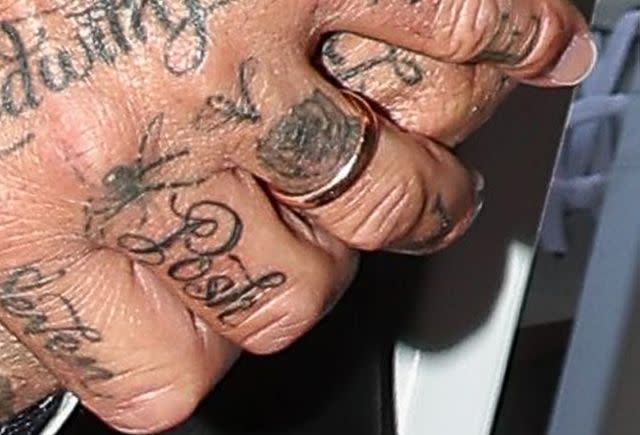 <p> John Salangsang/Shutterstock</p> David Beckham has a new "Posh" tattoo on his finger in honor of his wife, Victoria Beckham.