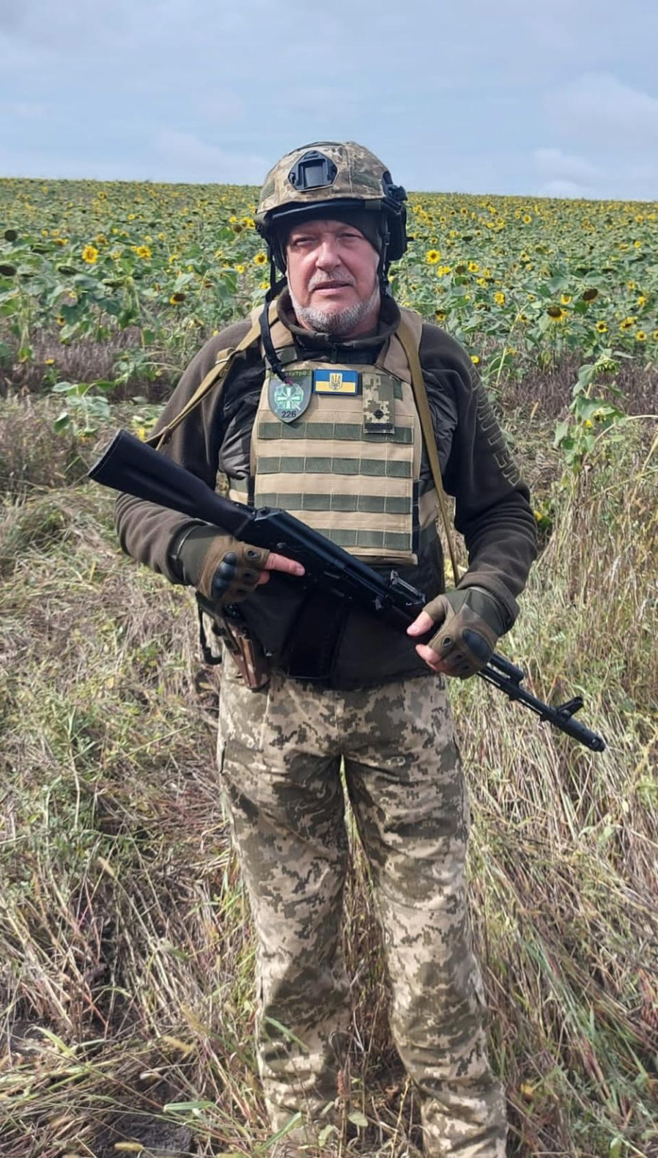 Maj Osadchy with the Russian border behind him (Kim Sengupta)