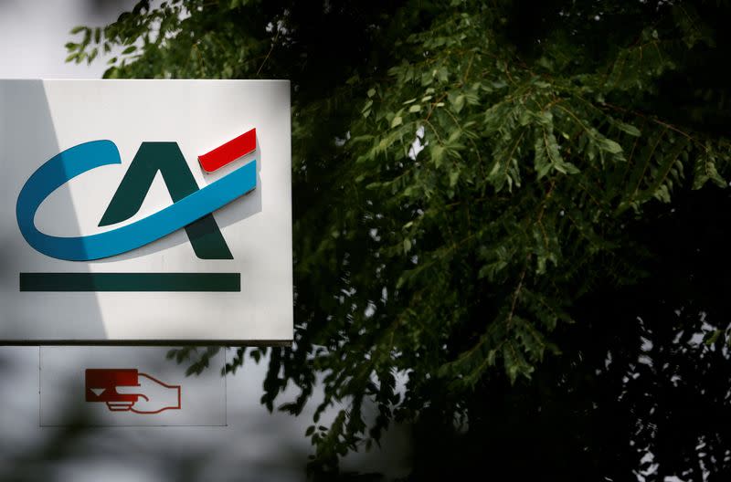 FILE PHOTO: Logo of Credit Agricole outside a bank office in Reze