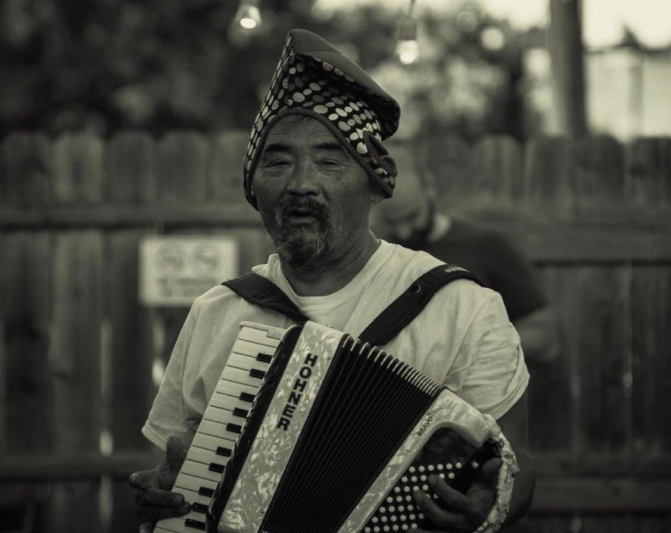 Rainbow Young, street musician and Utica celebrity who is often seen around bars on Varick Street playing various instruments, said he is leaving Utica next month. He loves listening to the musicians and artists in Utica and often plays with them.